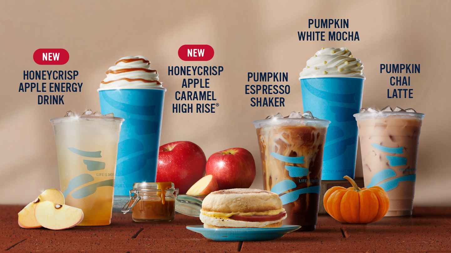 Enjoy the new Fall 2024 Drinks available at our Caribou full-service locations. image of the new coffee drinks.