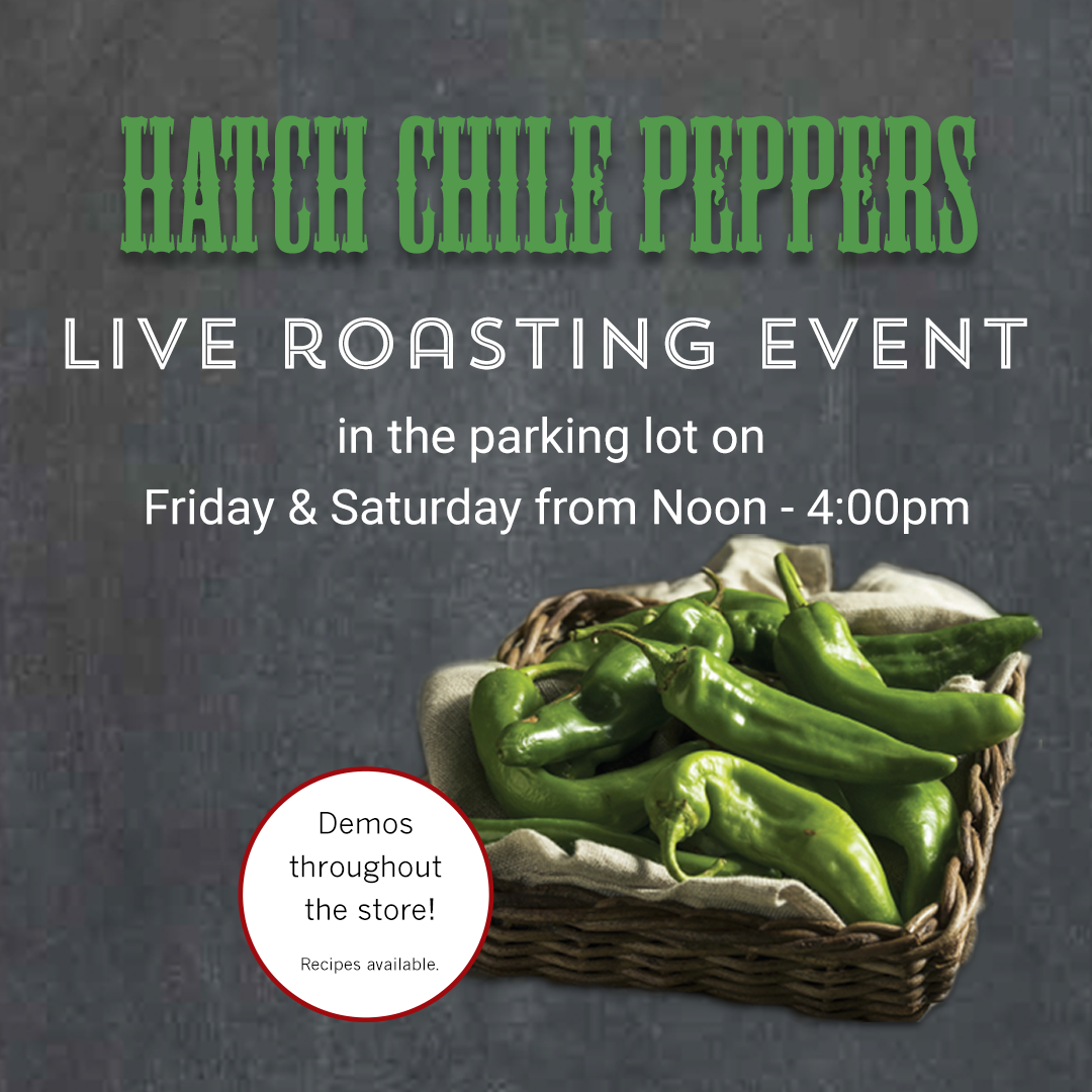 Enjoy our Hatch Chile Pepper Roasting Events on Friday Aug 9 and Saturday Aug 10 from Noon til 4 p.m. at all of our Trig's locations.