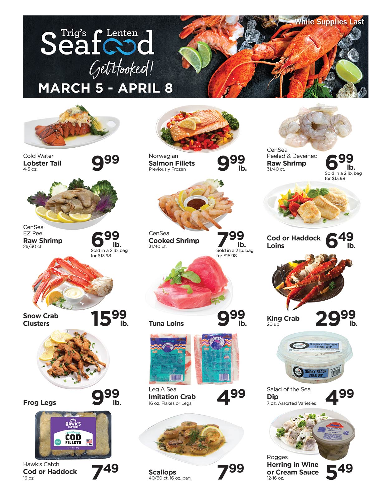 Click image to download a copy of the five week lenten seafood flier